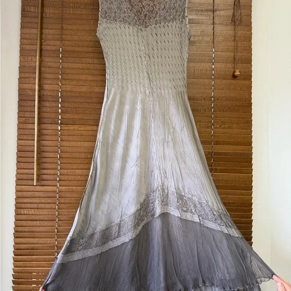 Komaro Beaded Charmeuse & Cliffon Tiered Dress withh Jacket - Picture 7 of 14